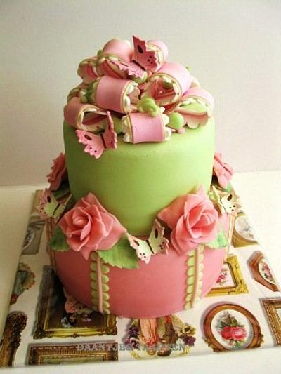 Green and Pink - Cake by Daantje