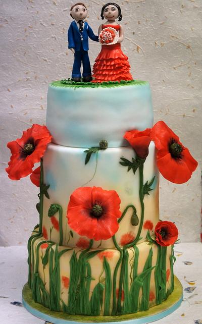 Poppies wedding cake - Cake by Alessandra