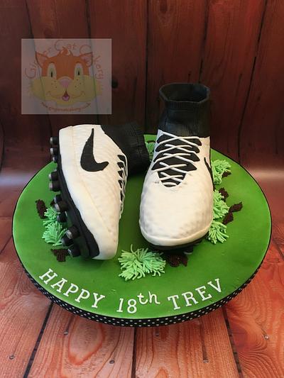 Nike football boots - Cake by Elaine - Ginger Cat Cakery 