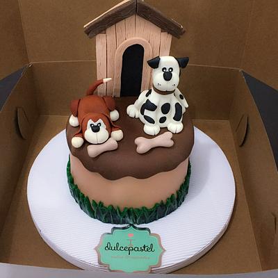 Dogs Cake - Cake by Dulcepastel.com