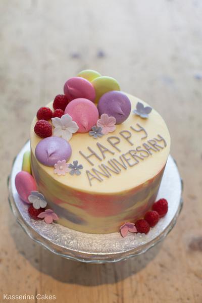 Buttercream waterpaint effect anniversary cake - Cake by Kasserina Cakes
