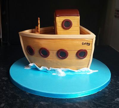 Wooden boat. - Cake by jodie