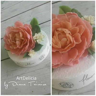 Flower made with Bean Paste (Peony)  - Cake by Unique Cake's Boutique