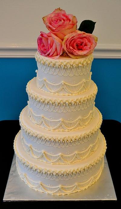 Ivory Wedding Cake - Cake by Confections of a Cake Lover