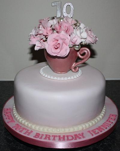 Vintage Roses & Pearls - Cake by Heaven's Cakes