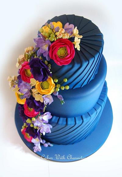 Deep Blue Wedding Cake - Cake by Cakes With Character