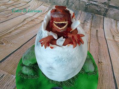 Hatching Velociraptor  - Cake by Sweet Lakes Cakes