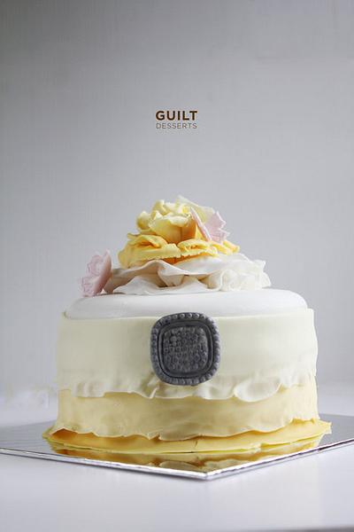 Yellow Ruffle Flower Cake - Cake by Guilt Desserts