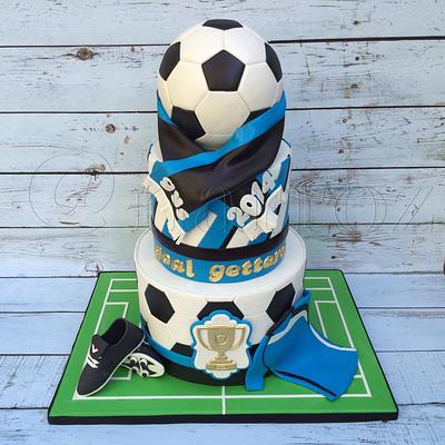 Soccer team cake - Cake by Natasha Rice Cakes 
