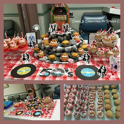 50's Sock hop cupcake party theme - Cake by Teresa Coppernoll