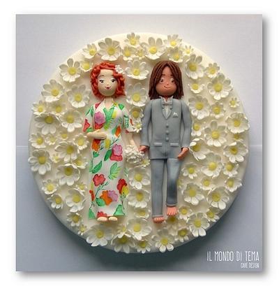 Just married among daisies - Cake by Il Mondo di TeMa