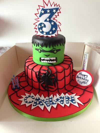 spiderman and hulk theme - Cake by Donnajanecakes 
