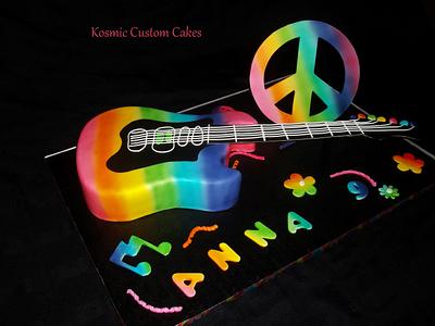 Peace - Love & Music - Cake by Kosmic Custom Cakes