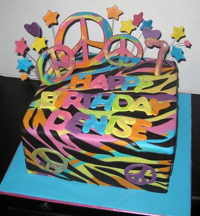 Funky peace sign cake - Cake by sking