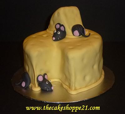 Mice on cheese block - Cake by THE CAKE SHOPPE