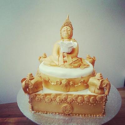 Gold Budha birthday cake. - Cake by Swt Creation
