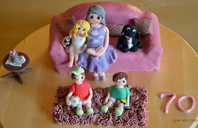 Grandma and children - Cake by giveandcake
