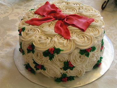 Christmasy rose pattern - Cake by Cake Creations by Christy
