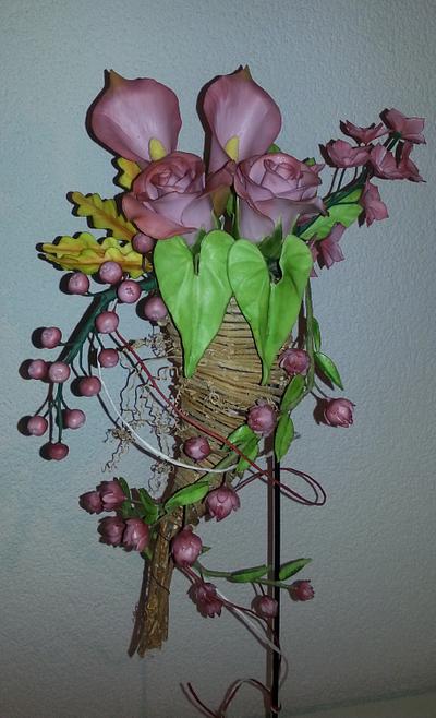 Old Pink Flower Arrangement - Cake by Weys Cakes