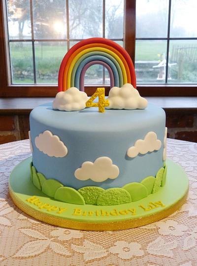 Rainbow and clouds cake - Cake by Angel Cake Design