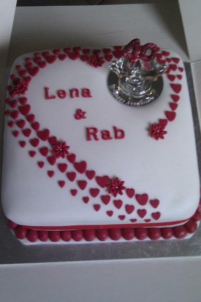 Ruby anniversary cake - Cake by Julie Anderson