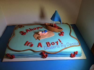 Nautical Baby Shower Cake - Cake by dkmorrison