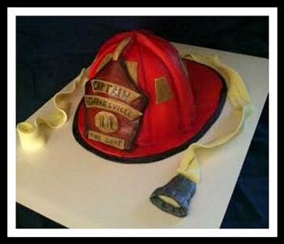 Fireman Helmet Cake - Cake by Angel Rushing
