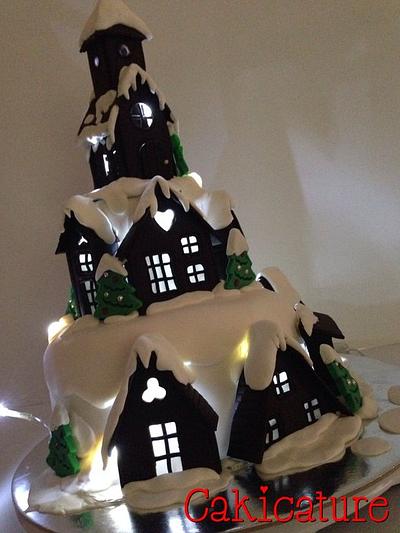 Christmas Village cake - Cake by Trish Barber