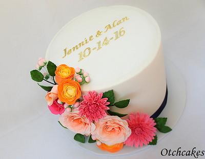 Floral Bridal Shower Cake - Cake by Otchcakes