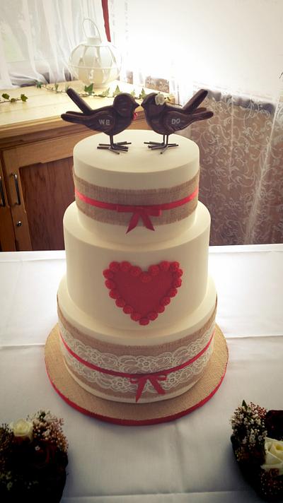 Rustic Red Wedding - Cake by Lisa-Jane Fudge