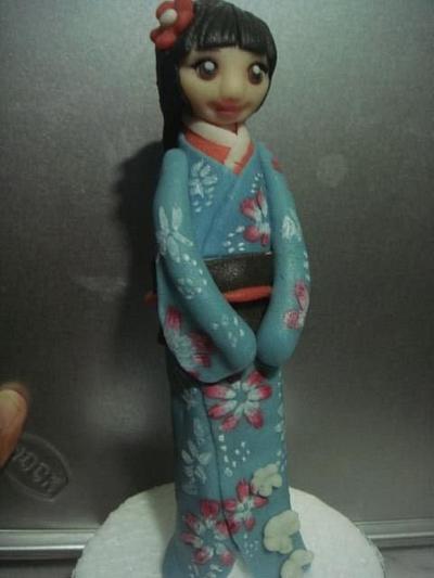 Kimono girl- topper - Cake by Marissa's Sugar & Chocolate Art