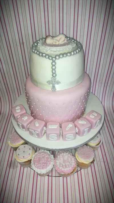 Christening and 1st Birthday - Cake by Cakes galore at 24
