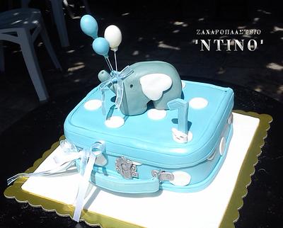 Suitcase with an elephant  - Cake by Aspasia Stamou