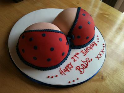 Bra cake - Decorated Cake by Cushty cakes - CakesDecor