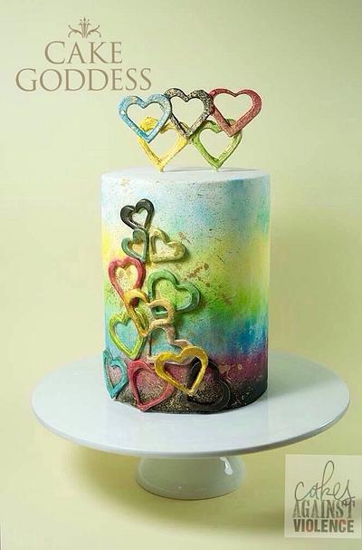 Cakes Against Violence  message of unity - Cake by CakeGoddessAustralia
