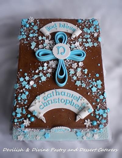 Boy Baptism Cake - Cake by DevilishDivine