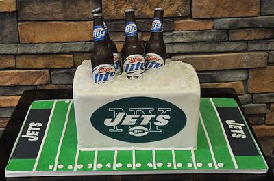 Jets Beer Cooler Grooms Cake - Cake by Leo Sciancalepore