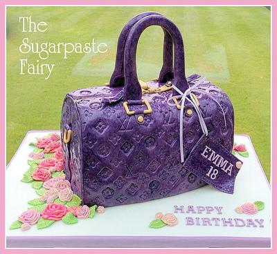 Purple LV bag - Cake by The Sugarpaste Fairy
