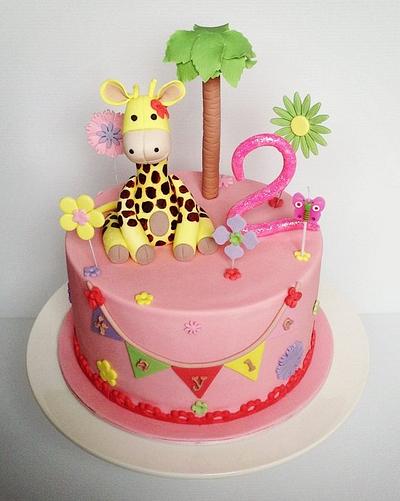 Girly giraffe cake - Cake by novita