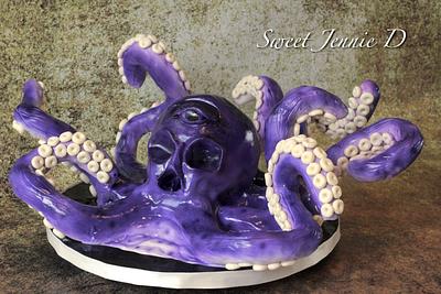 OctoSkull - Tickle My Bones Halloween Collaboration - Cake by Jennifer Kennedy O'Friel - Sweet JennieD