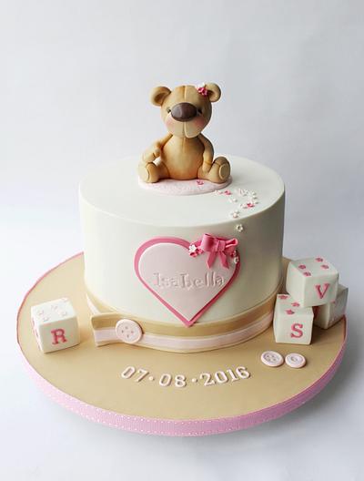 Baby bear christening cake - Cake by Elaine Boyle....bakemehappy.ie