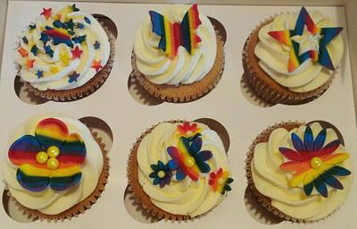 Rainbow cupcakes - Cake by Jan