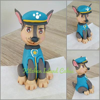 Paw Patrol 'Chase' topper - Cake by Kitchen Island Cakes