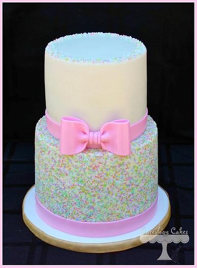 Pastel Sprinkles Cake (and smash cake)  - Cake by Cuteology Cakes 