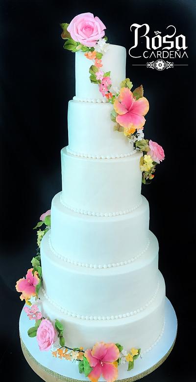 Flower wedding cake - Cake by Rosa Cardeña
