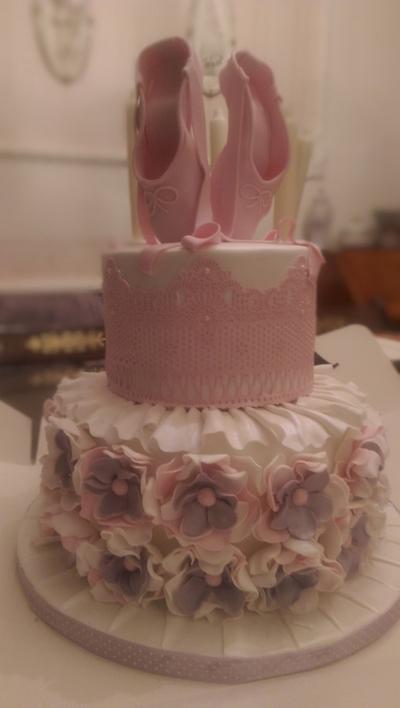 ballet shoe cake  - Cake by Shell at Spotty Cake Tin