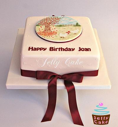 Painted Cockerels Birthday Cake - Cake by JellyCake - Trudy Mitchell