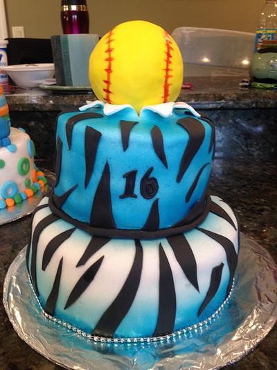 Sweet 16 Softball Cake - Cake by Megan