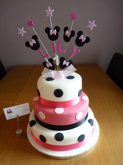 Minnie Mouse 3 Tier Birthday Cake - Cake by Sharon Todd