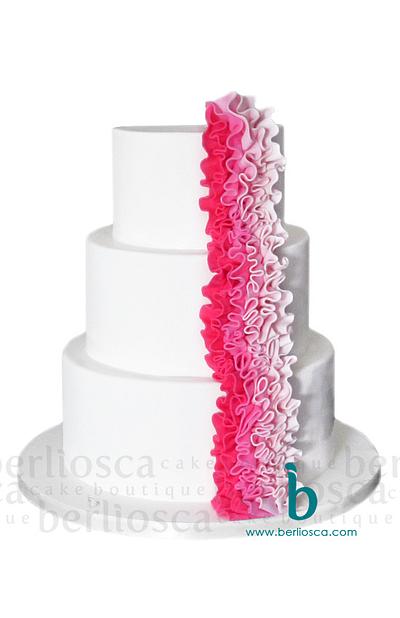 Ombre Pink Ruffles - Cake by Berliosca Cake Boutique